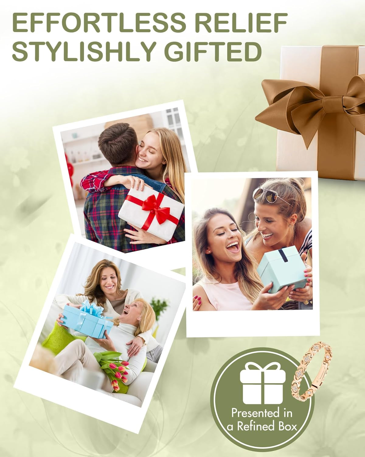 Pure Copper Bracelets for Women, Ultra Strength Magnetic Therapy Bracelet for Pain Relief with Neodymium Magnets & Sparkling Cubic Zirconia, Adjustable, Infinite Clover Jewelry