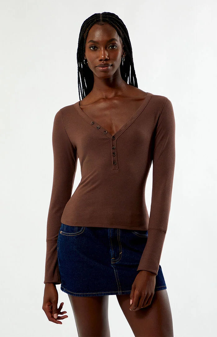 Your Favorite Payton Long Sleeve Henley Top