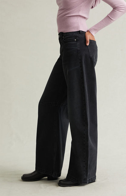 Pacsun Remi Baggy Barrel Jeans Knee Dart Black