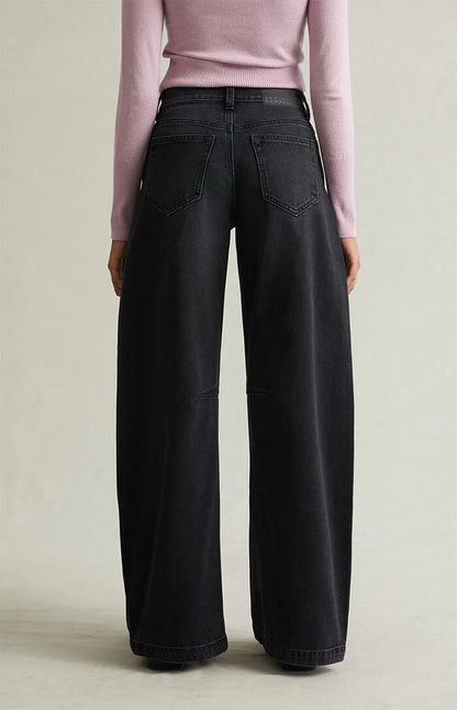 Pacsun Remi Baggy Barrel Jeans Knee Dart Black