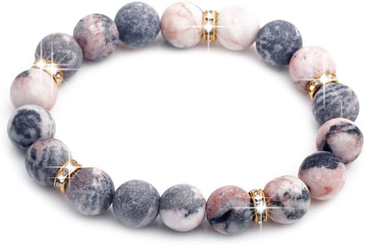 Healing Bracelet for Women Anxiety Crystal Bracelet Chakra Beaded Bracelets Rose Quartz Crystals and Healing Stones Yoga Bead Bracelet Calming Stretch Bracelet Stress Relief Gifts for Women