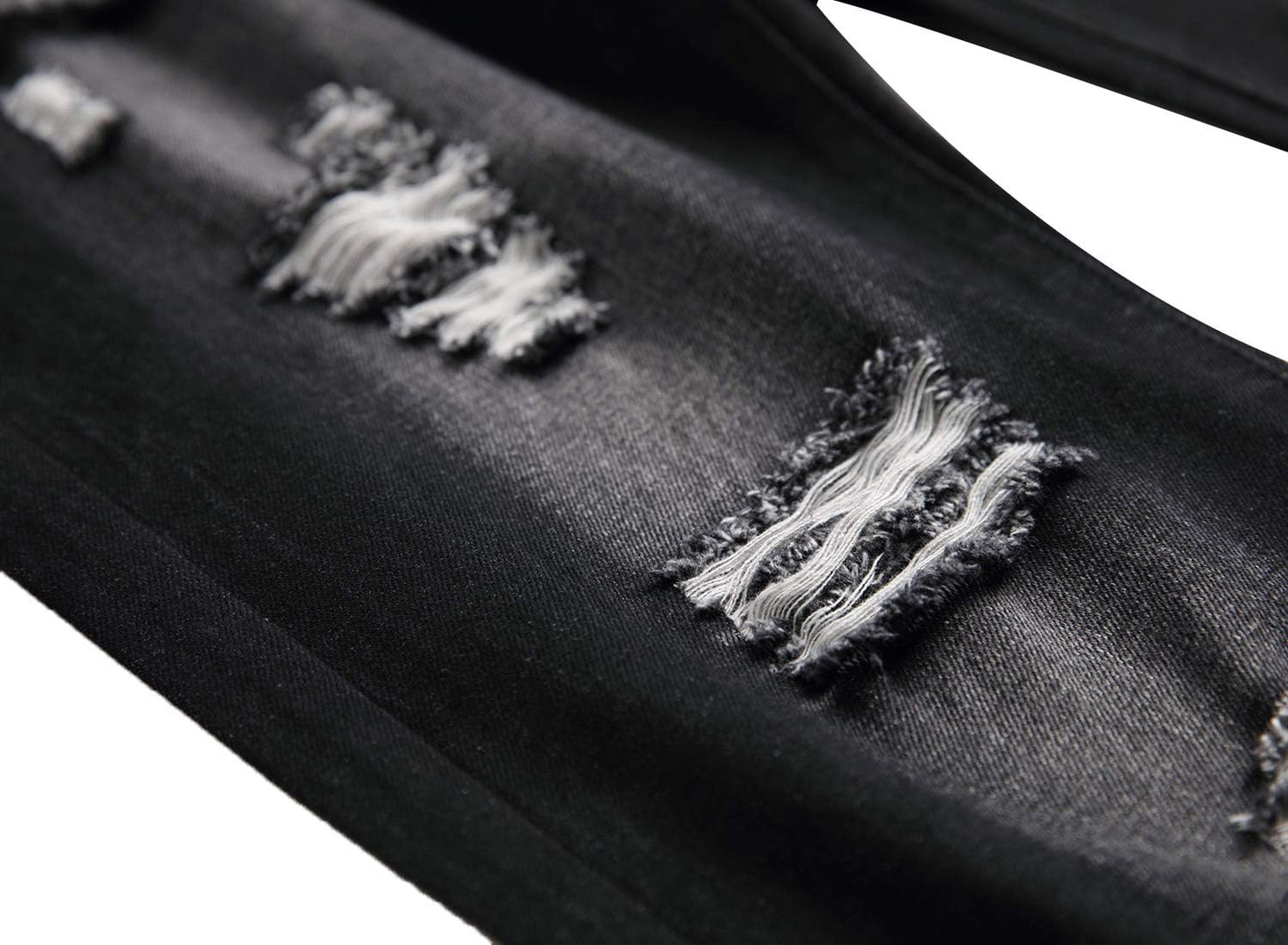 Men'S Ripped Distressed Destroyed Slim Fit Straight Leg Denim Jeans