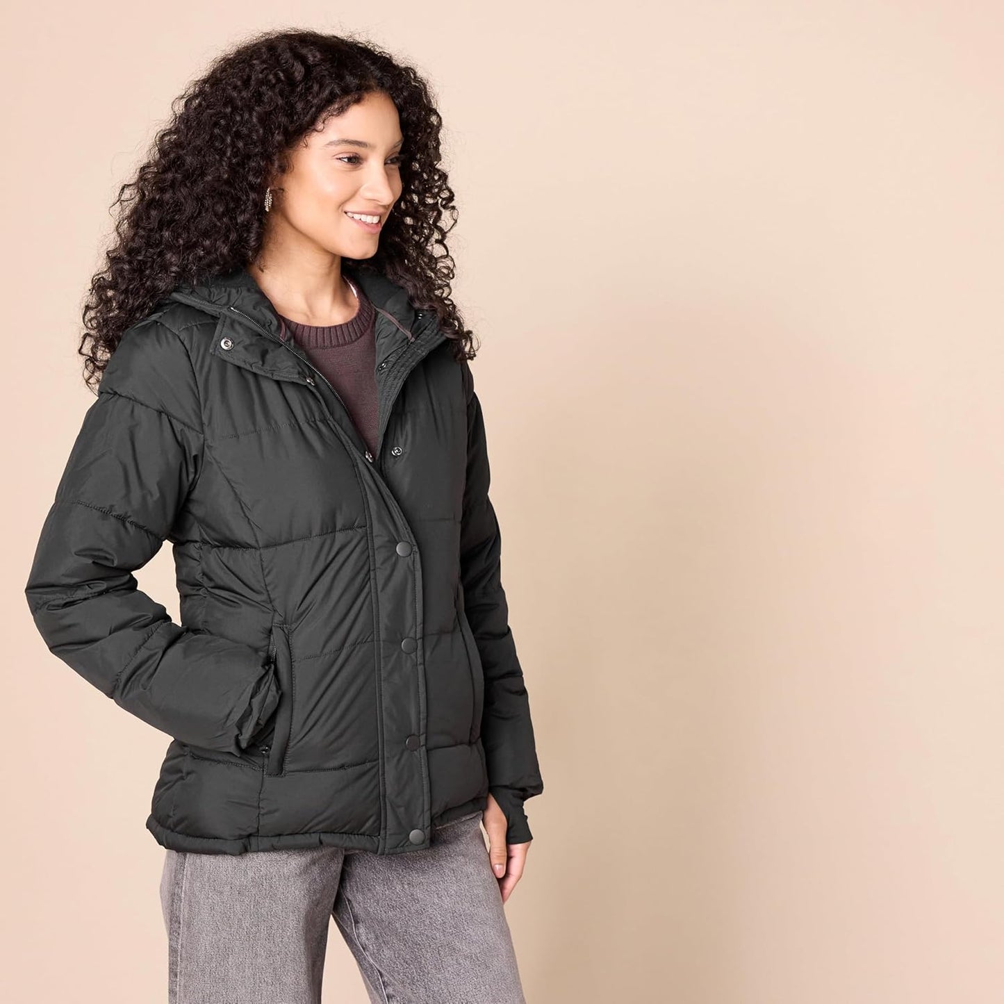 Womens Heavyweight Quilted Long-Sleeve Hooded Puffer Coat (Available in plus Size)