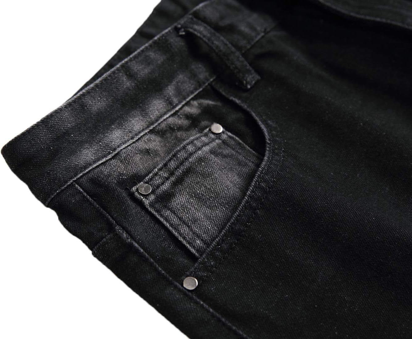 Men'S Ripped Distressed Destroyed Slim Fit Straight Leg Denim Jeans