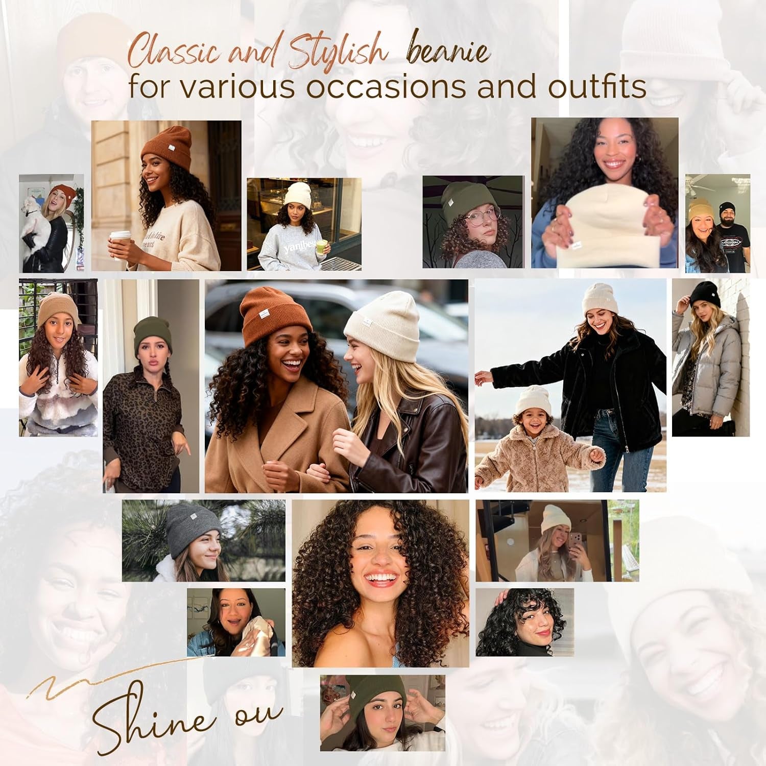 Satin Lined Beanie for Women Reduce Frizz Winter Hats for Women Men Silk Lining Soft Slouchy Warm Cuffed Less Static