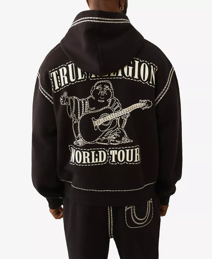 True Religion Men's Super Long-Sleeve Zip-Up Hoodie