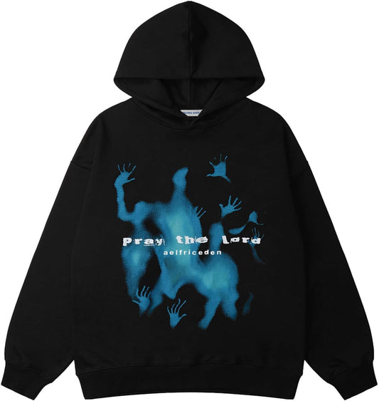 Graphic Hoodies Vintage Printed Hoodie Sweatshirt Casual Oversized Long Sleeve Streetwear Hooded Pullover