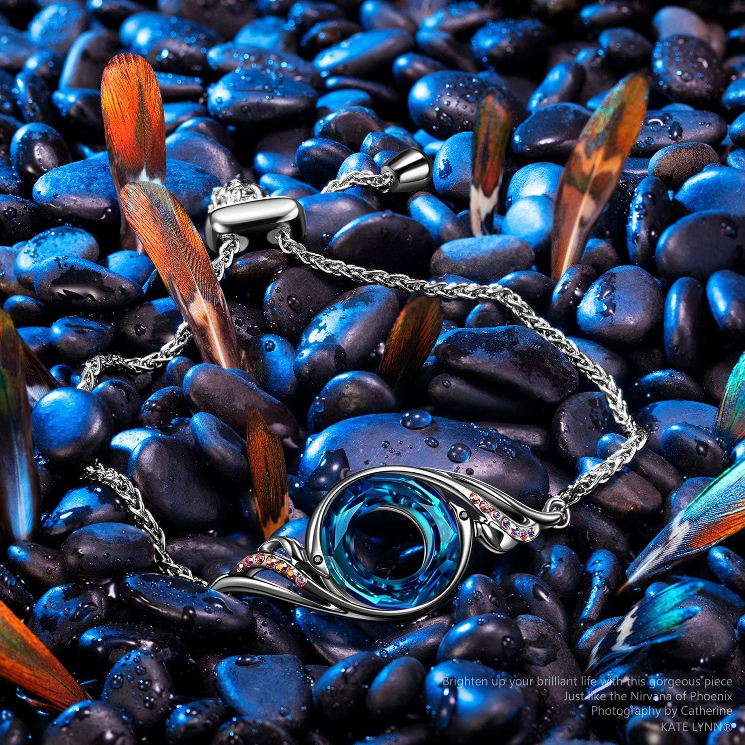 ♥ Rise from the Ashes Phoenix Bracelet Made with Crystals from Austria, Adjustable Slider Bracelet for Women, Packaged with Jewelry Box, Birthday Gift for Women, Symbol of Luck and Renewal