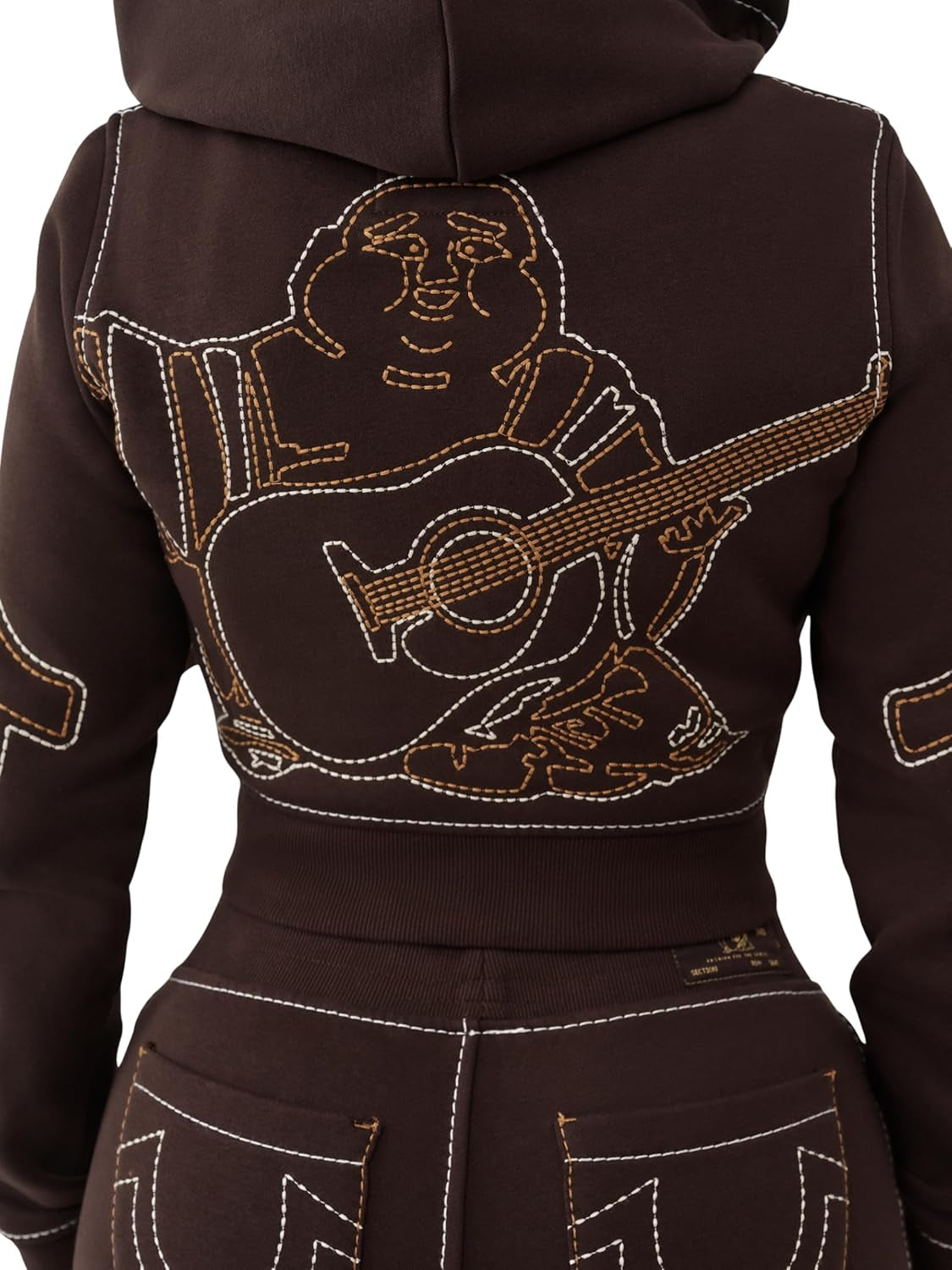 Women'S Anniversary Big T Shrunken Hoodie – Cropped Pullover with Contrast Stitching