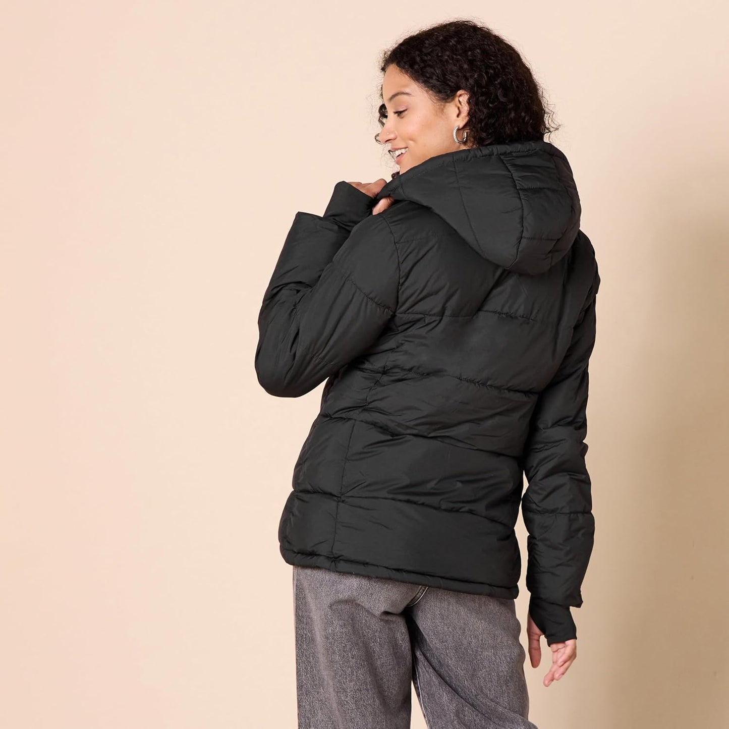 Womens Heavyweight Quilted Long-Sleeve Hooded Puffer Coat (Available in plus Size)