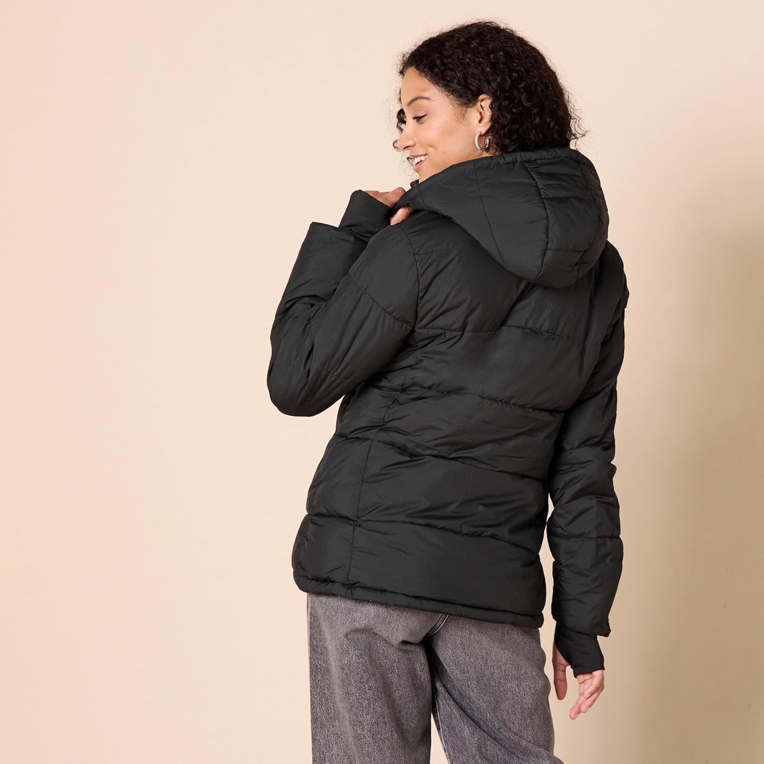 Womens Heavyweight Quilted Long-Sleeve Hooded Puffer Coat (Available in plus Size)
