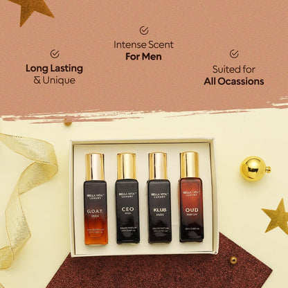 Long Lasting Perfume Gift Set for Man | 4X20Ml | Gifts for Men | Woody, Citrusy, Oud, Premium Fragrance Scent | KLUB, OUD, CEO, G.O.A.T