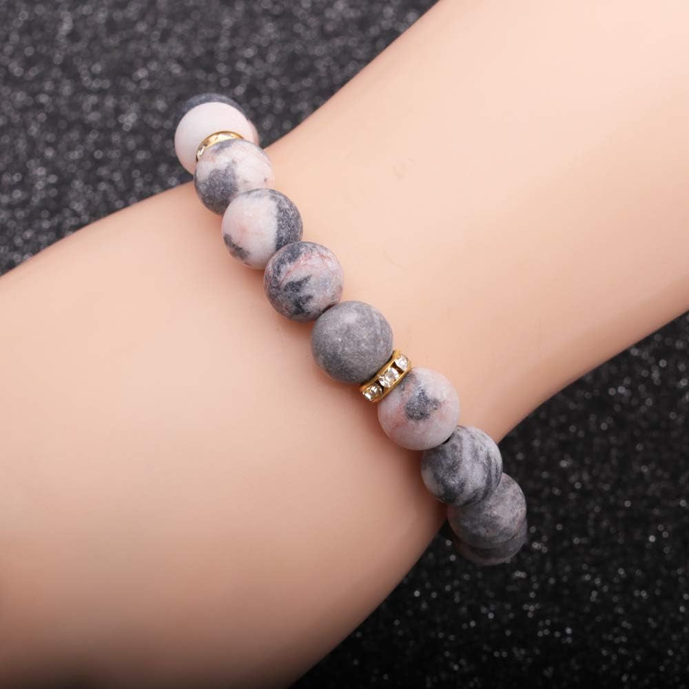 Healing Bracelet for Women Anxiety Crystal Bracelet Chakra Beaded Bracelets Rose Quartz Crystals and Healing Stones Yoga Bead Bracelet Calming Stretch Bracelet Stress Relief Gifts for Women