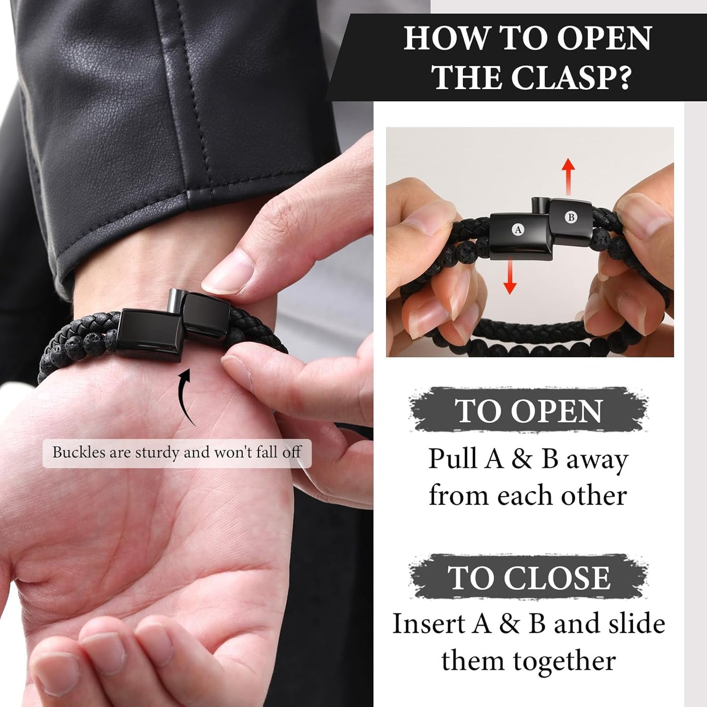 Men'S Cross Bracelet for Men : Inspirational Bible Verse Bracelets Christian Catholic Religious Jewelry Christmas Gifts Ideas for Man, Healing Lava Rock Bead Cross Bracelet Leather Wristband