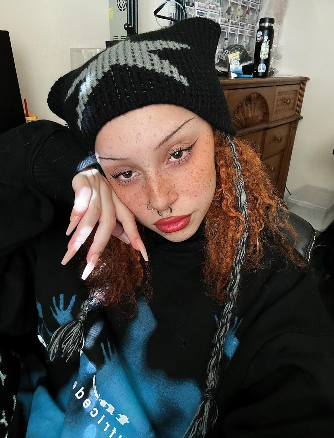 Graphic Hoodies Vintage Printed Hoodie Sweatshirt Casual Oversized Long Sleeve Streetwear Hooded Pullover